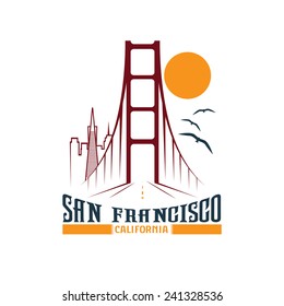 skyline of San Francisco vector design template