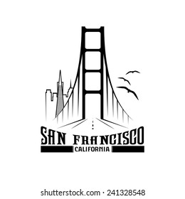 skyline of San Francisco vector design template