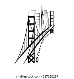 skyline of San Francisco vector design template