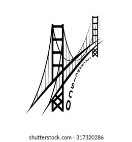 skyline of San Francisco vector design template