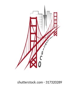 skyline of San Francisco vector design template