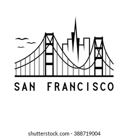 skyline of San Francisco vector design template