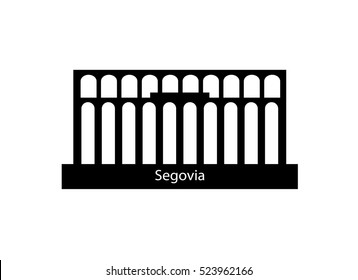 Skyline of segovia aqueduct in spain svg