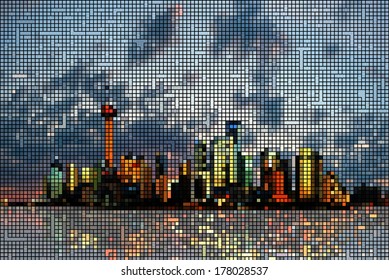 skyline shanghai - mosaic