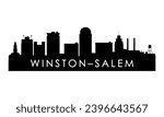 Winston–Salem skyline silhouette. Black Winston–Salem city design isolated on white background. 
