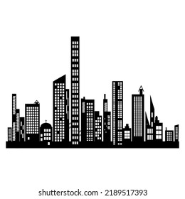 Skyline silhouette isolated on white background
