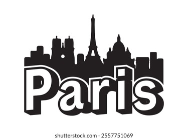 skyline silhouette paris vector design