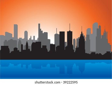 Skyline. Silhouette. Vector illustration