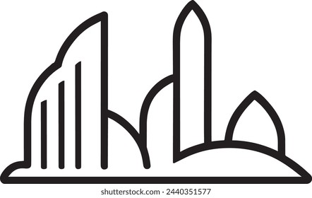 Skyline With Sold Simple Lines
