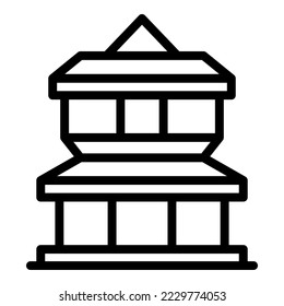 Skyline temple icon outline vector. Travel nepal. Old building