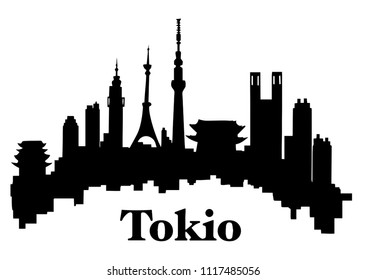 skyline tokio Silhouette