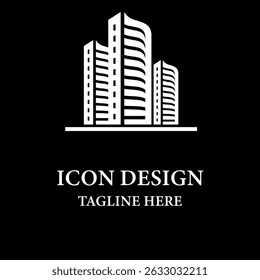 Diseño de logotipo de icono de edificio de torre Skyline