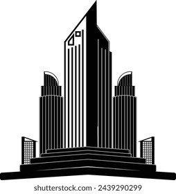 skyline tower vector landmark illustration