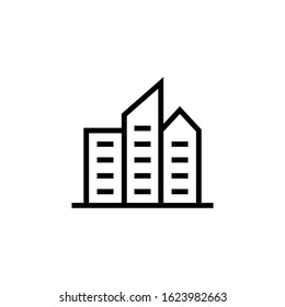 Skyline vector icon, skyline icon symbol sign in outline, lineart style on white background