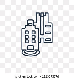 Skyline vector outline icon isolated on transparent background, high quality linear Skyline transparency concept can be used web and mobile