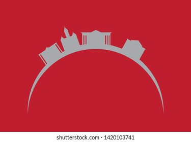 skyline of Wilmington city in Usa