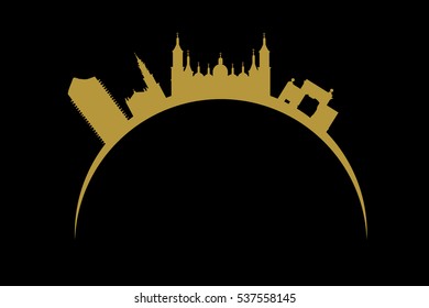 Skyline of zaragoza city in spain
