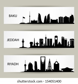 Skylines banners - vector illustration