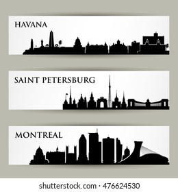 Skylines banners - vector illustration