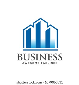 skylines city and apartment vector illustration, real estate building logo vector template