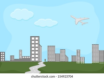 skylines - city - Cartoon Background Vector