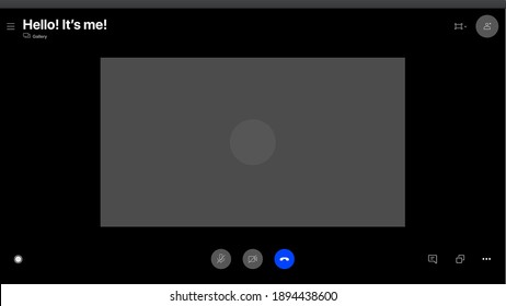 Skype Interface. Video Call Template for one Person. Meeting App Flat Vector UI Interface. Vector Illustration