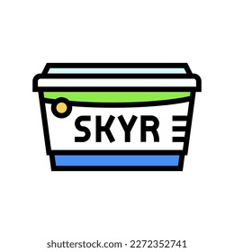 skyr milk product dairy color icon vector. skyr milk product dairy sign. isolated symbol illustration