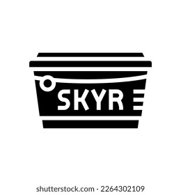 skyr milk product dairy glyph icon vector. skyr milk product dairy sign. isolated symbol illustration