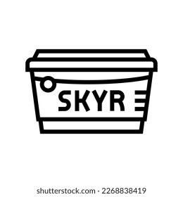 skyr milk product dairy line icon vector. skyr milk product dairy sign. isolated contour symbol black illustration