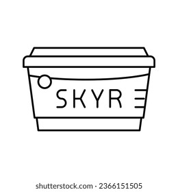 skyr milk product dairy line icon vector. skyr milk product dairy sign. isolated contour symbol black illustration