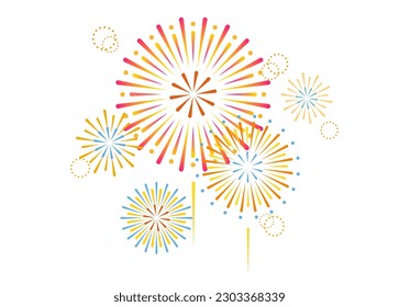 Skyrocket fireworks are launched at the biggest summer event fireworks display. A summer tradition that beautifully colors the night sky.