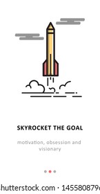 SKYROCKET MOBILE APP ICON MOTIVATION SIMPLE DESIGN FOR DESIGNER.