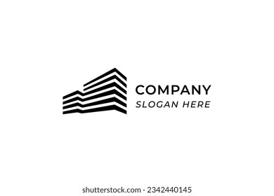 Skyscraper or apartment building logo design