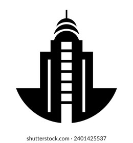 Skyscraper black icon on white background