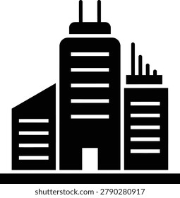 Skyscraper Building Cluster Icon for Urban Skyline and Business