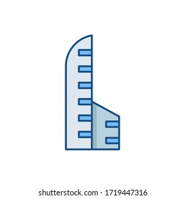 Skyscraper building construction vector icon isolated on white background