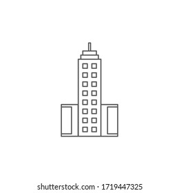 Skyscraper building construction vector icon isolated on white background