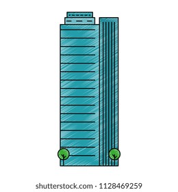 skyscraper building facade icon