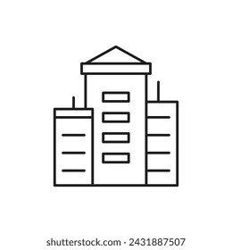 Skyscraper building icon design, isolated on white background, vector illustration