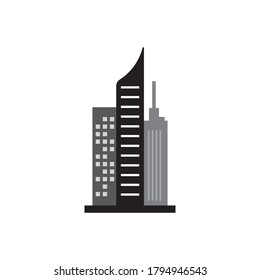 Skyscraper building icon design template vector isolated