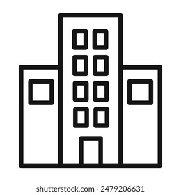 Icono de edificio de rascacielos ideal para oficinas inmobiliarias y Corporativas
