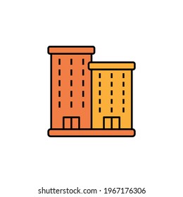 skyscraper building icon. Set of buildings illustration icons. Signs, symbols can be used for web, logo, mobile app, UI, UX