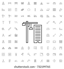 Skyscraper building icon. set of outline construction icons.