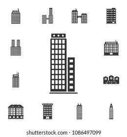 Skyscraper building icon. Simple element illustration. Skyscraper building symbol design  from Buildings collection set. Can be used for web and mobile on white background