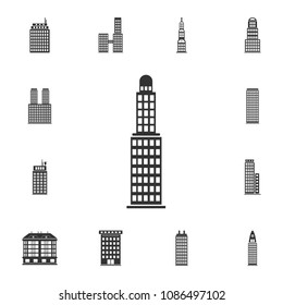 Skyscraper building icon. Simple element illustration. Skyscraper building symbol design  from Buildings collection set. Can be used for web and mobile on white background