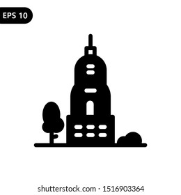 Skyscraper building icon vector illustration logo template. eps10