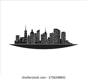 icono de construcción de rascacielos aislado, horizonte de la ciudad.