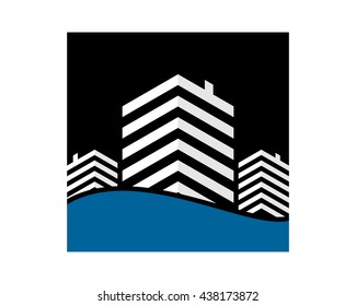 skyscraper building image vector icon logo