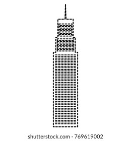 skyscraper building isolated icon