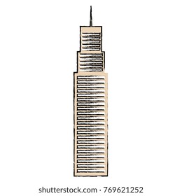 skyscraper building isolated icon